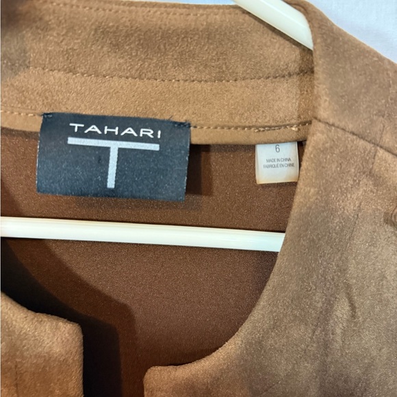 Tahari Brown Faux Leather Blazer - Picture 11 of 11